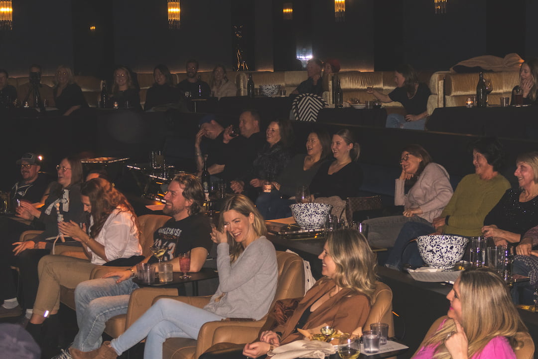 Bernie's Cinema crowd laughing